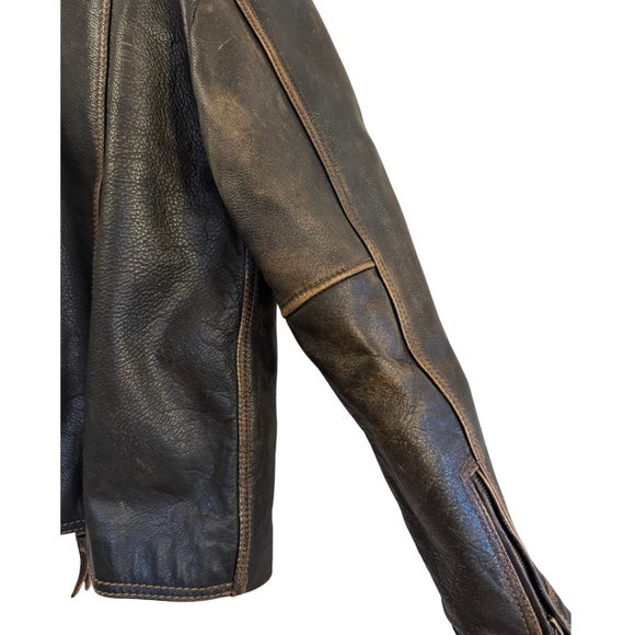 Andrew Marc Leather Bomber-Style Moto Jacket – Men’s Small - Picture 16 of 16